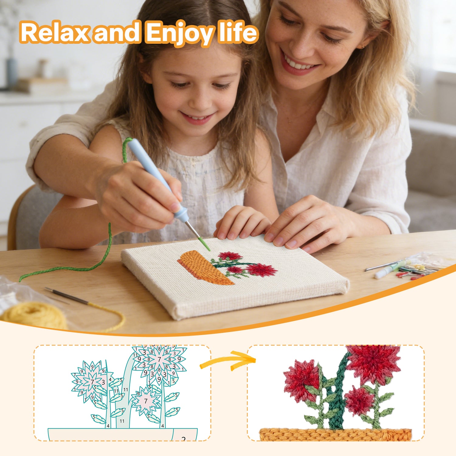 Floral Plants 1 | Mini Punch Needle Kit