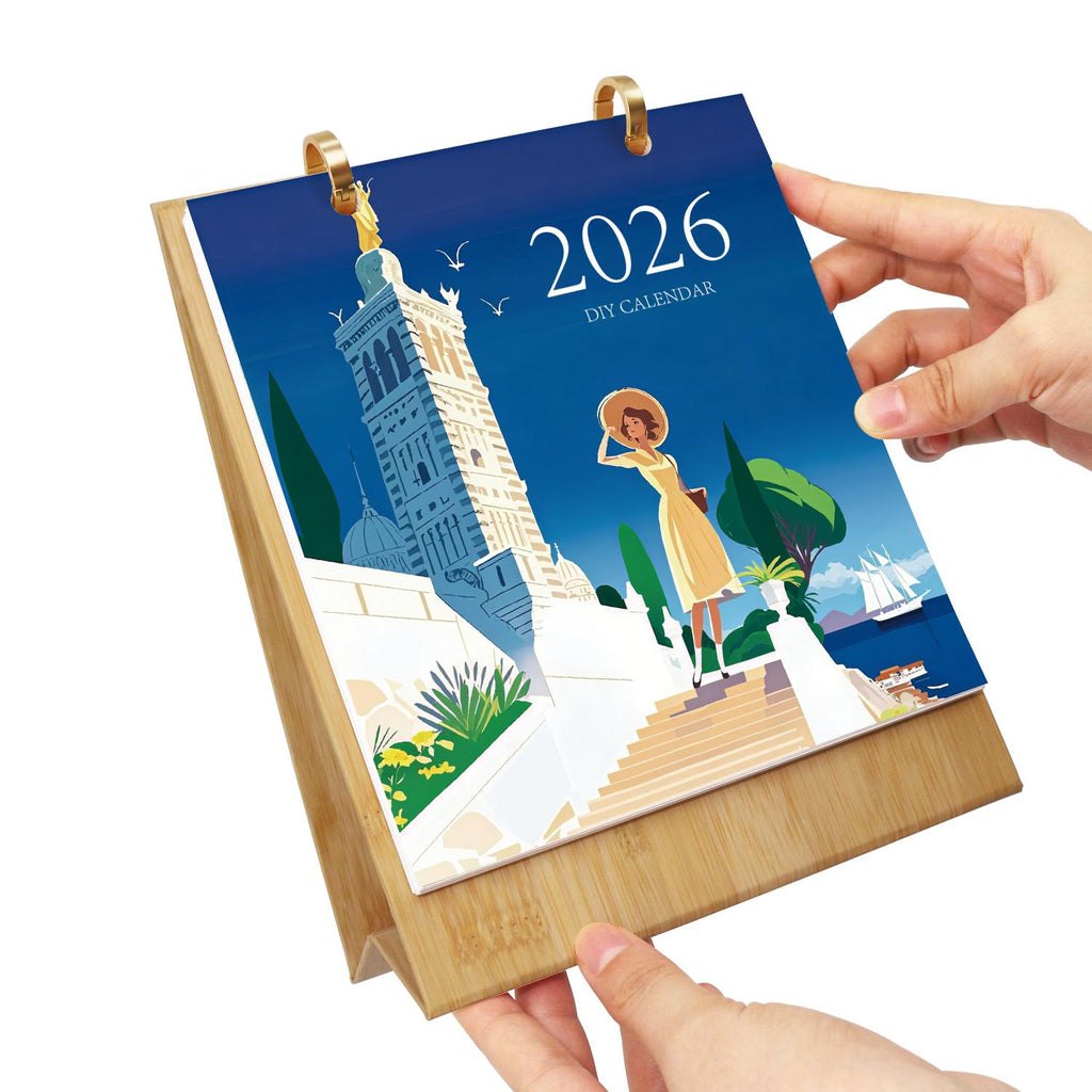 2026 Paint by Numbers desk Calendar | World trip Edition