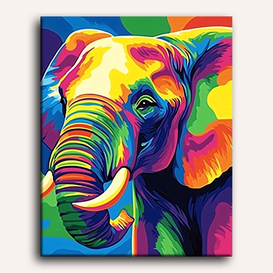 Abstract Colorful Elephant | Paint by Numbers