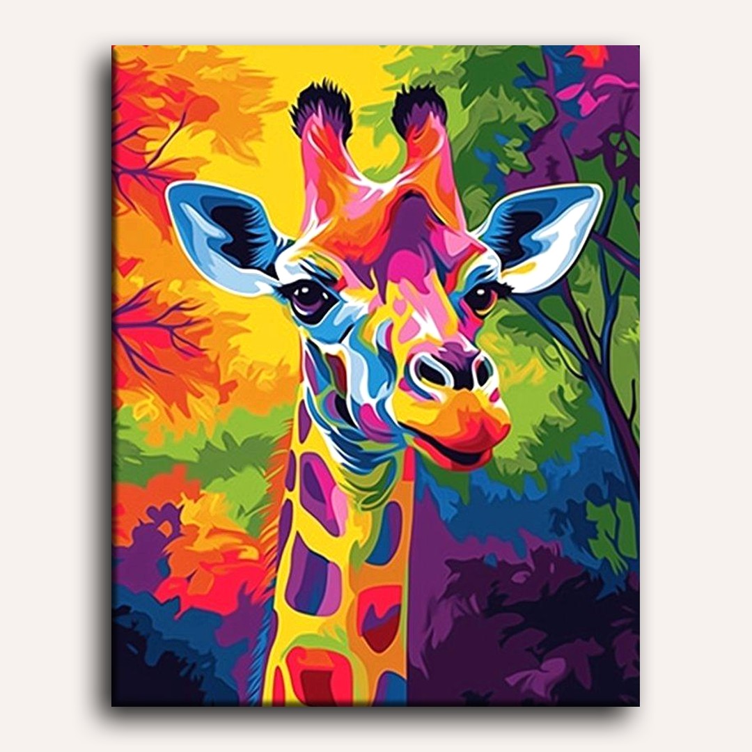Abstract Colorful Giraffe | Paint by Numbers