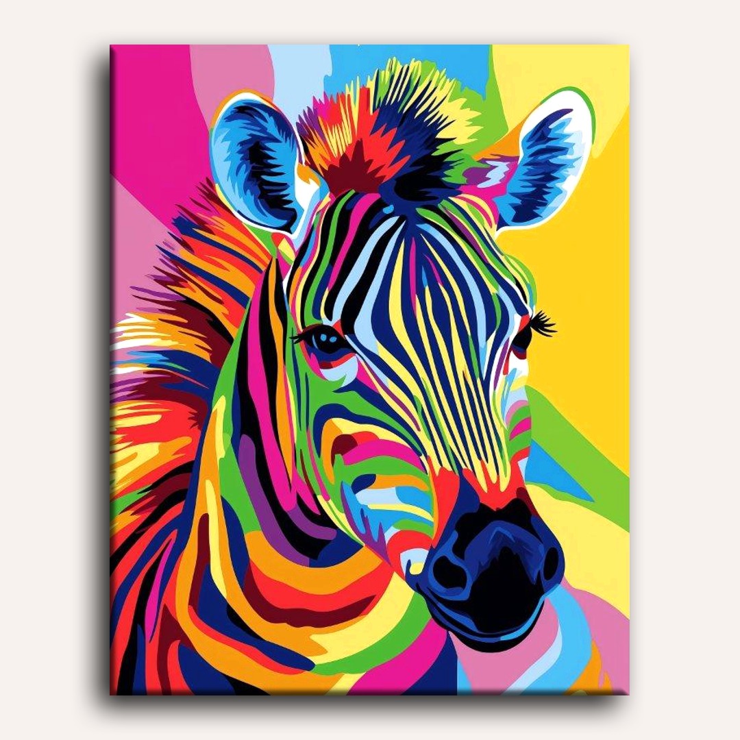 Abstract Colorful Zebra | Paint by Numbers