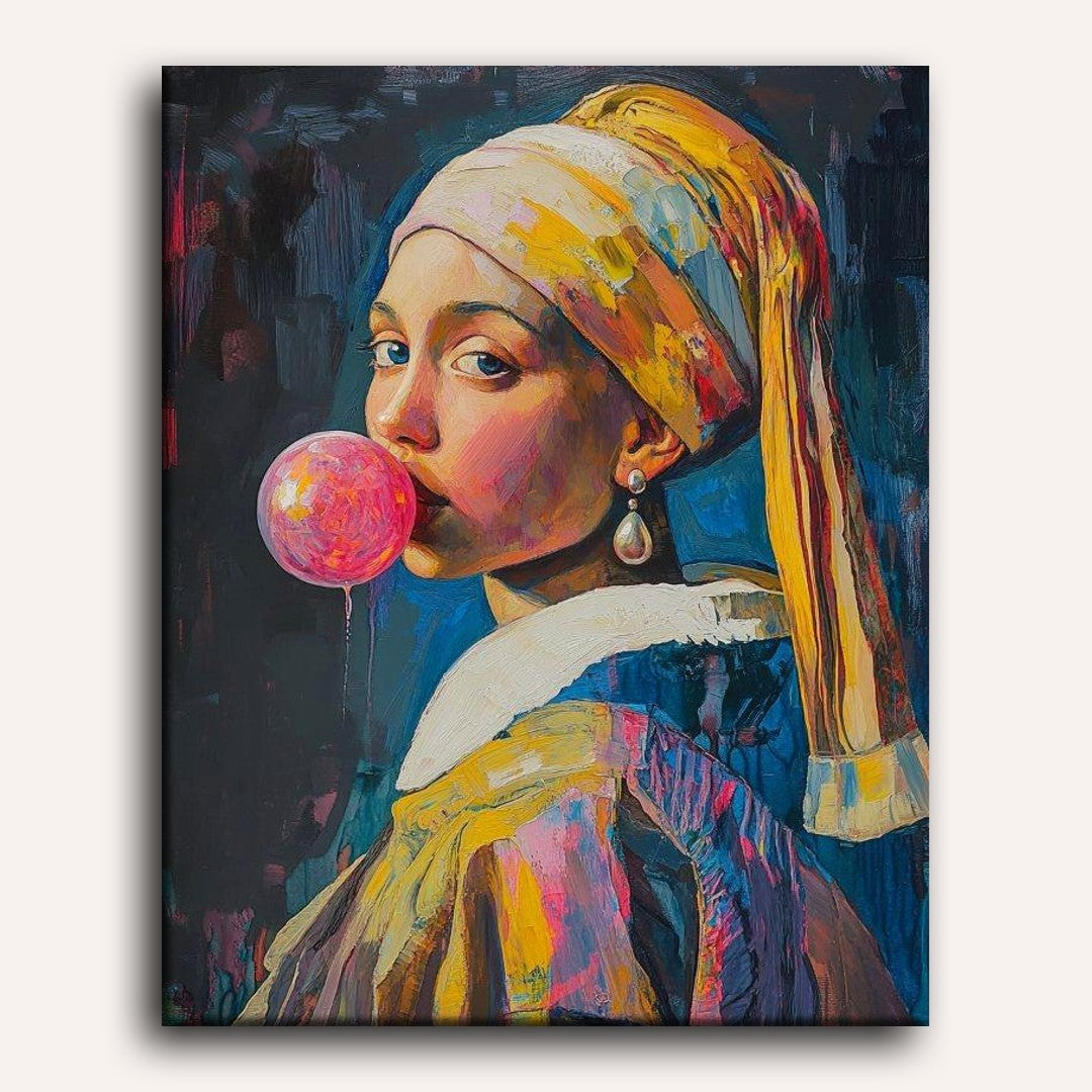 Girl with a pearl earring Bubblegum | Paint by Numbers