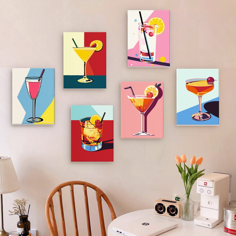 6 Mini Paintings - Classy Cocktail Set