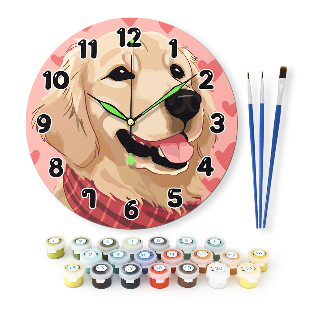 Painting by Numbers Clock – Sweet Dog