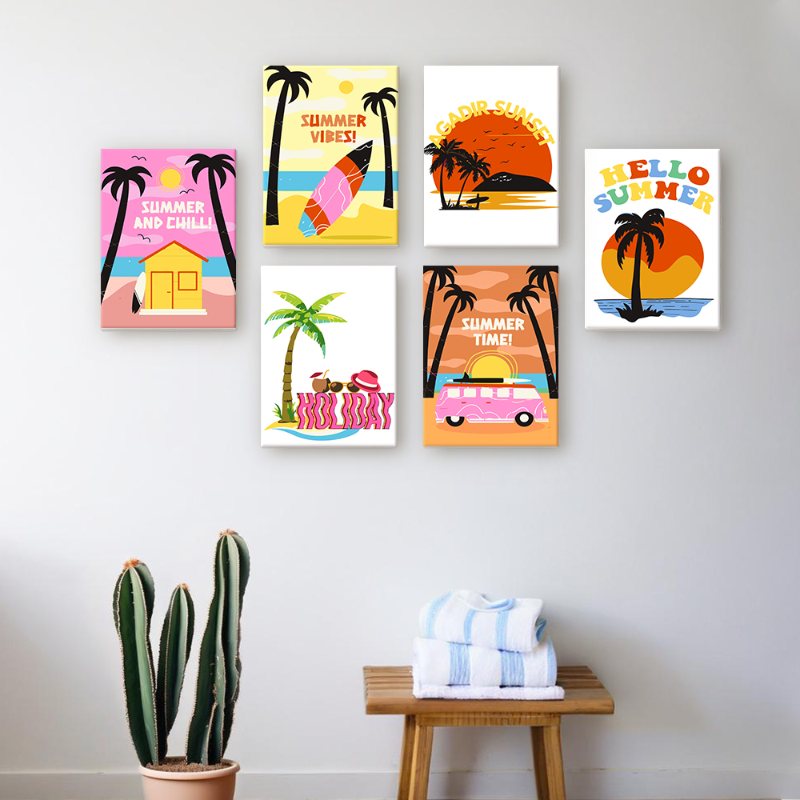 6 Mini Paintings - Summer Set