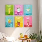6 Mini Paintings - Paint & Pour Cocktail Set