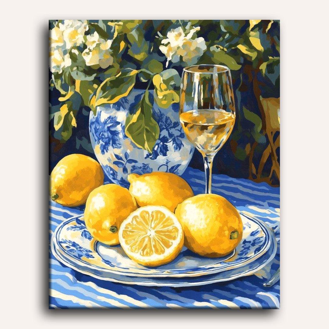Lemons and Wine | Paint by Numbers