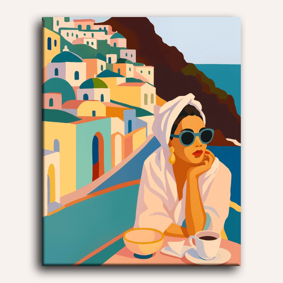 Lady in Santorini  | Paint by Numbers