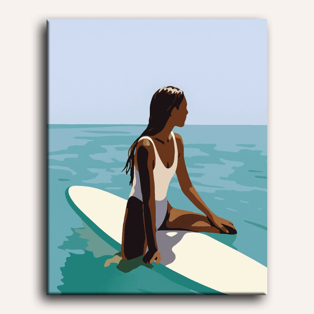 Lady on the surfboard | Paint by Number