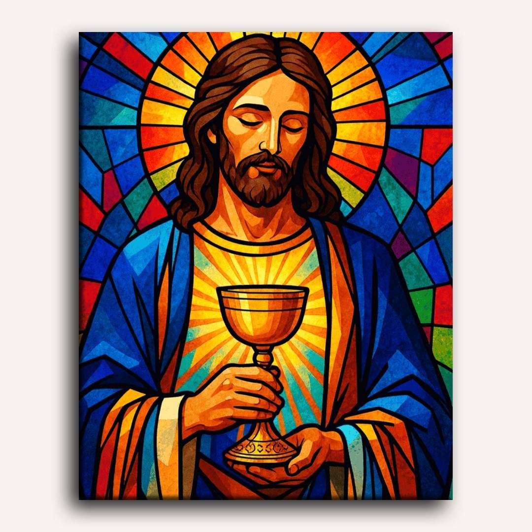 Stained glass Jesus | Paint by Number