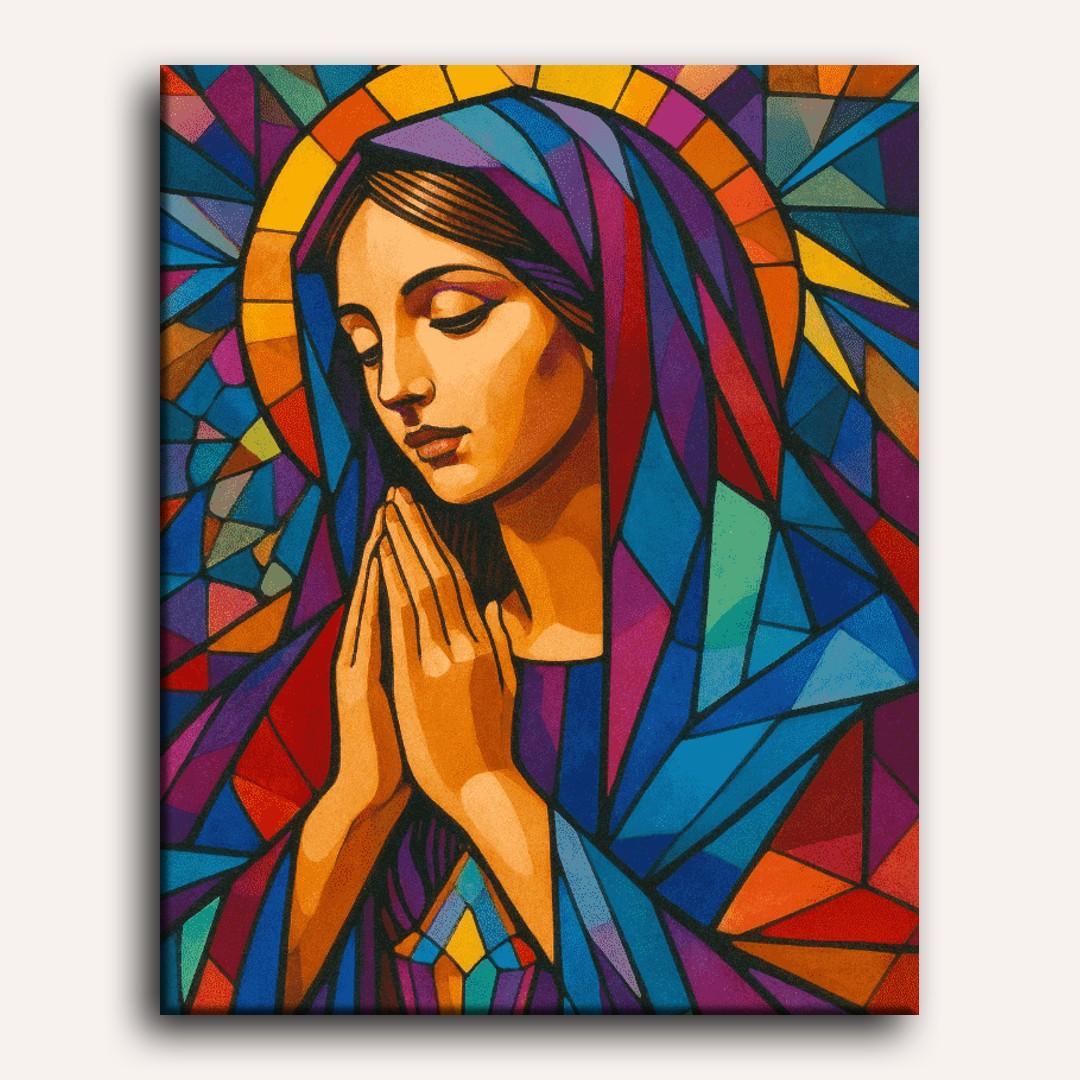 Stained glass Virgin Mary | Paint by Number