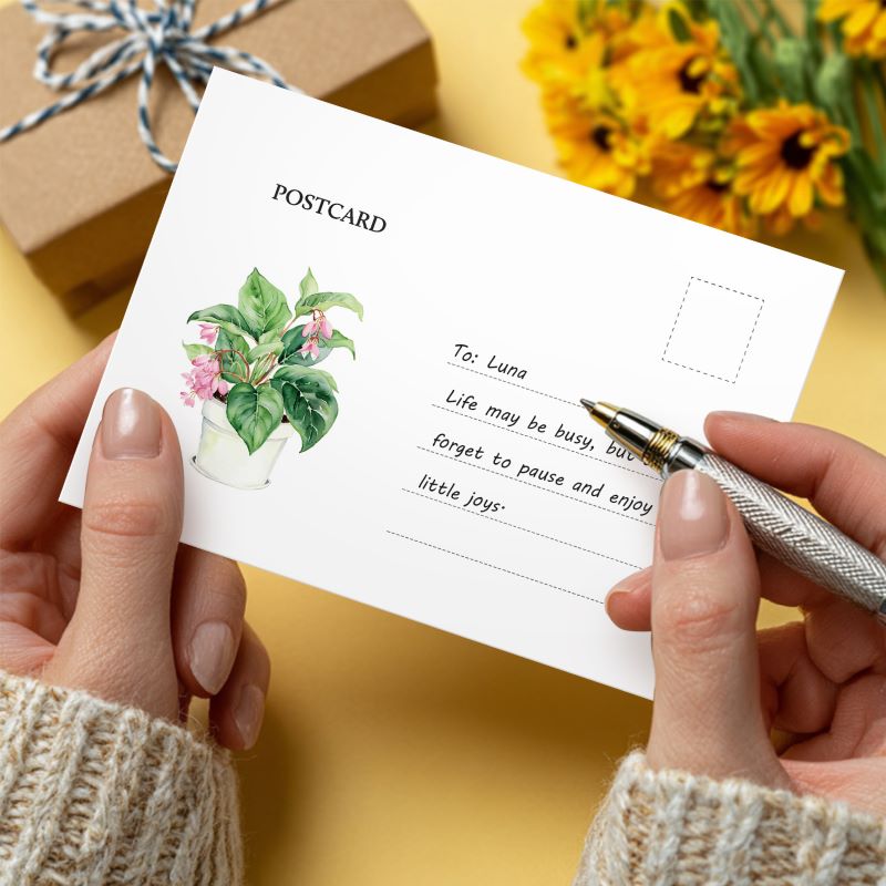 5 Postcards – Houseplants Set | Paint by Number