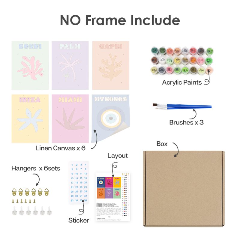 6 Mini Paintings - Coastal vibes set