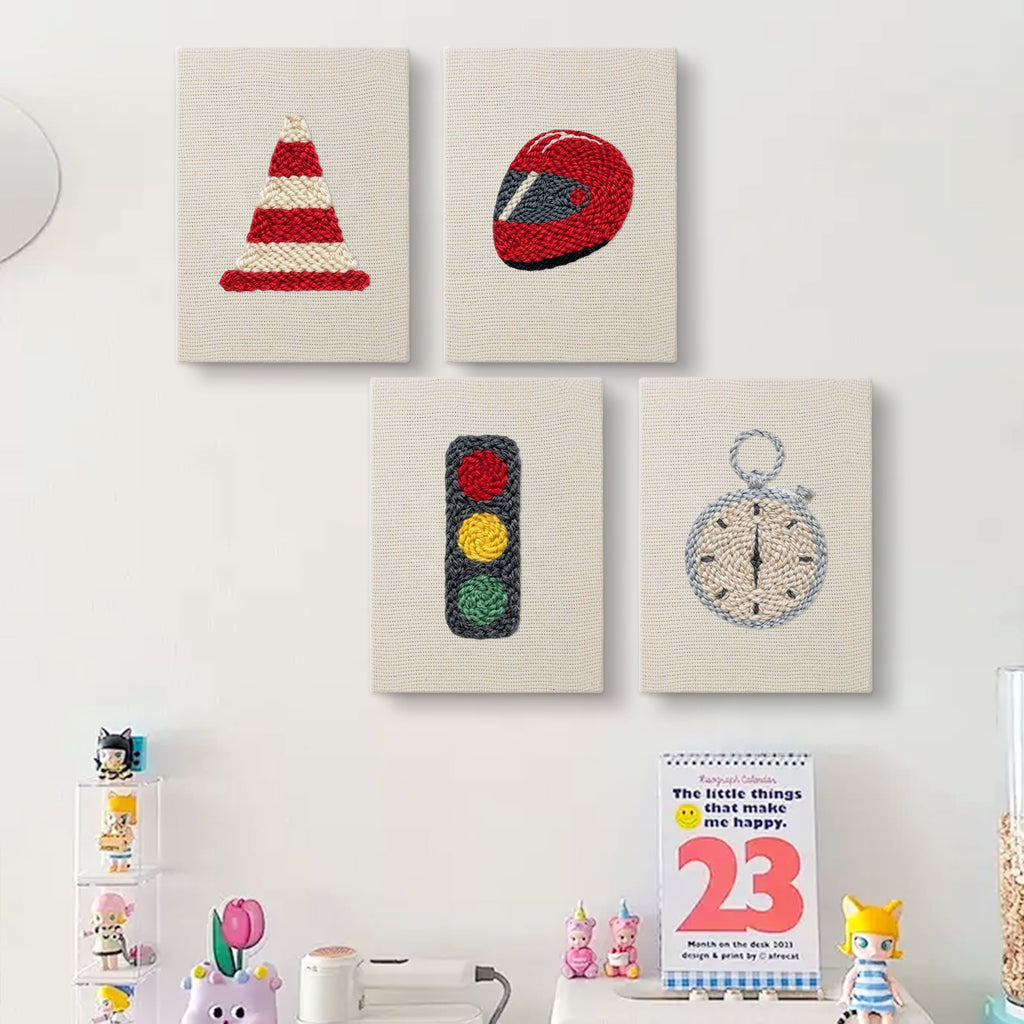 Traffic & Road Signs 1 | Mini Punch Needle Kit