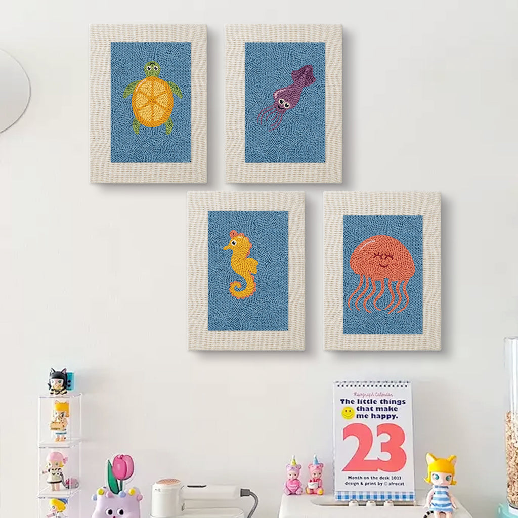 Sea Animals 9 | Mini Punch Needle Kit
