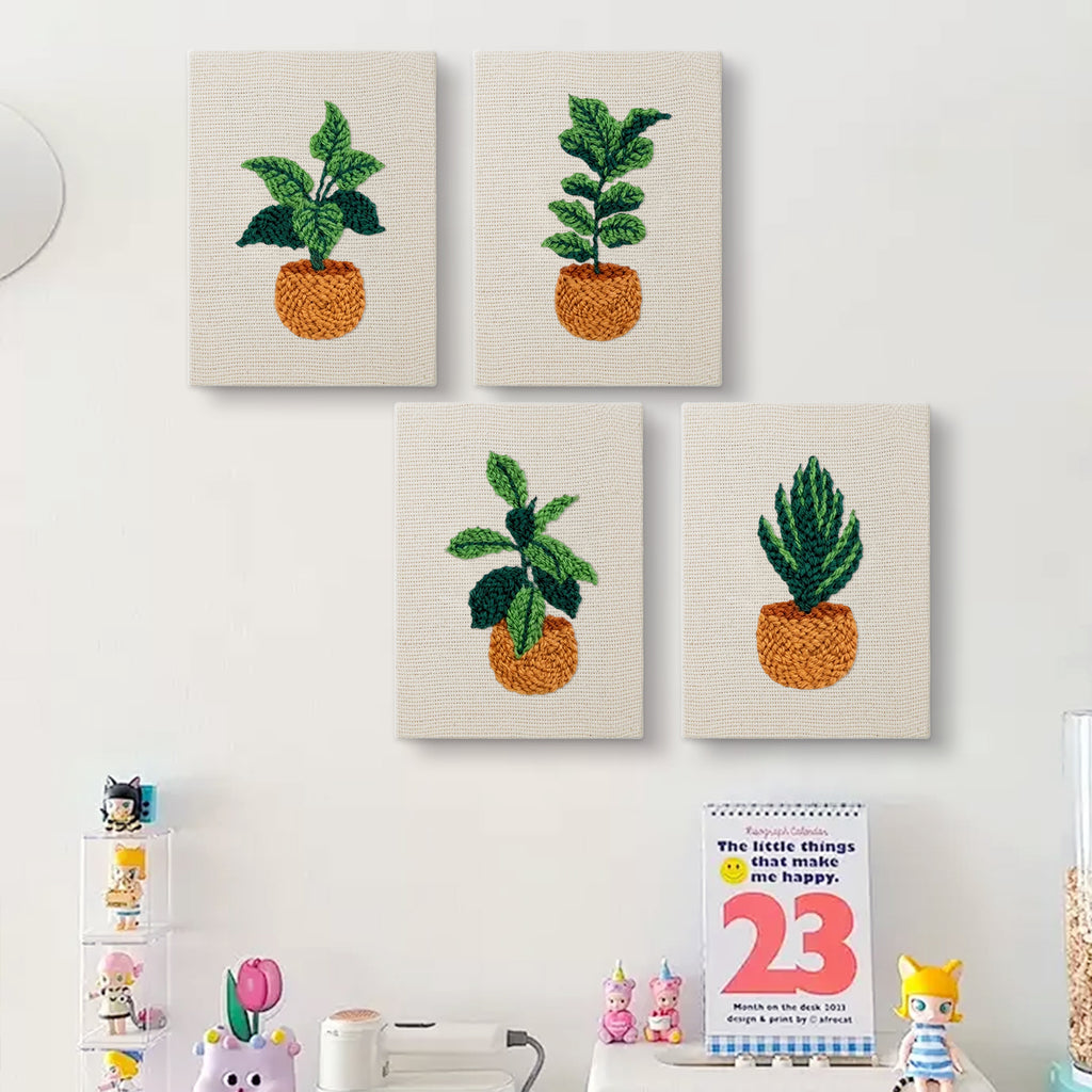 Potted Plants 3 | Mini Punch Needle Kit