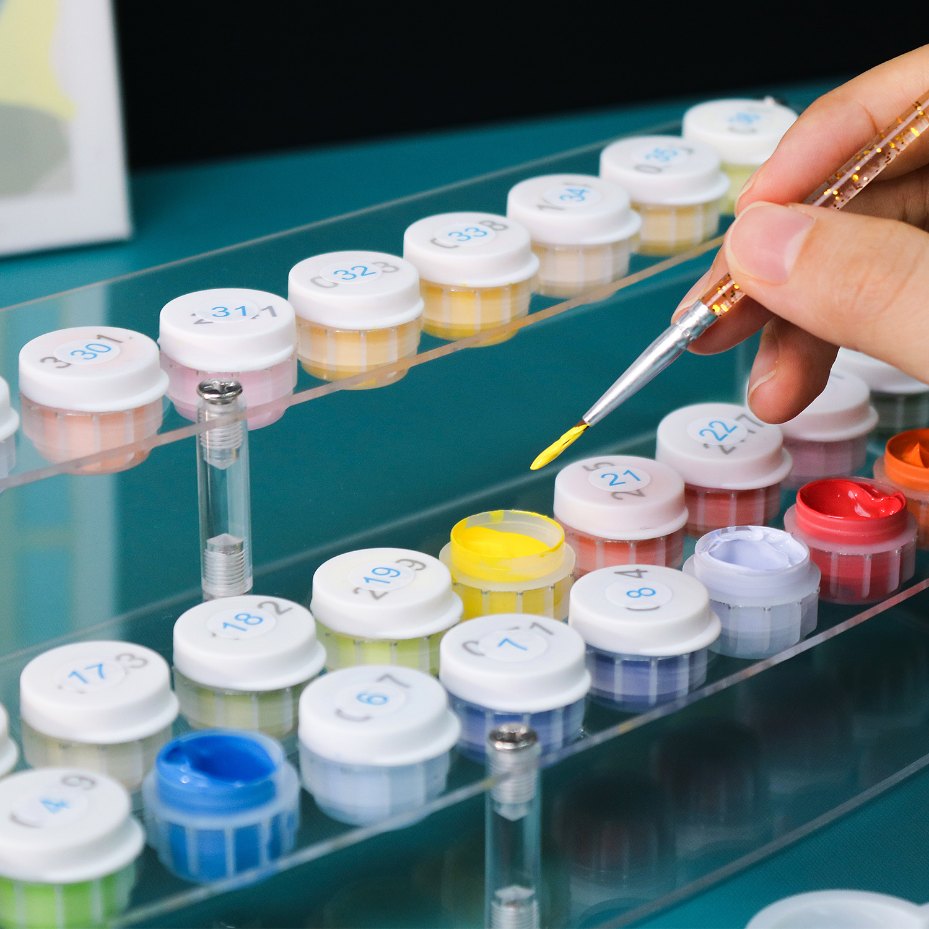Paint & Brush Holder for Paint by Numbers