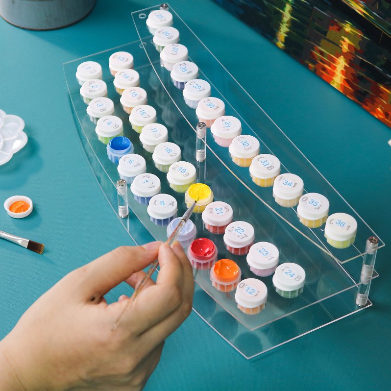Paint & Brush Holder for Paint by Numbers