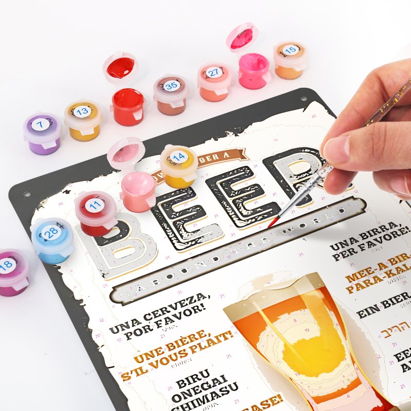 Metal Paint by Number Poster – Beer around the world