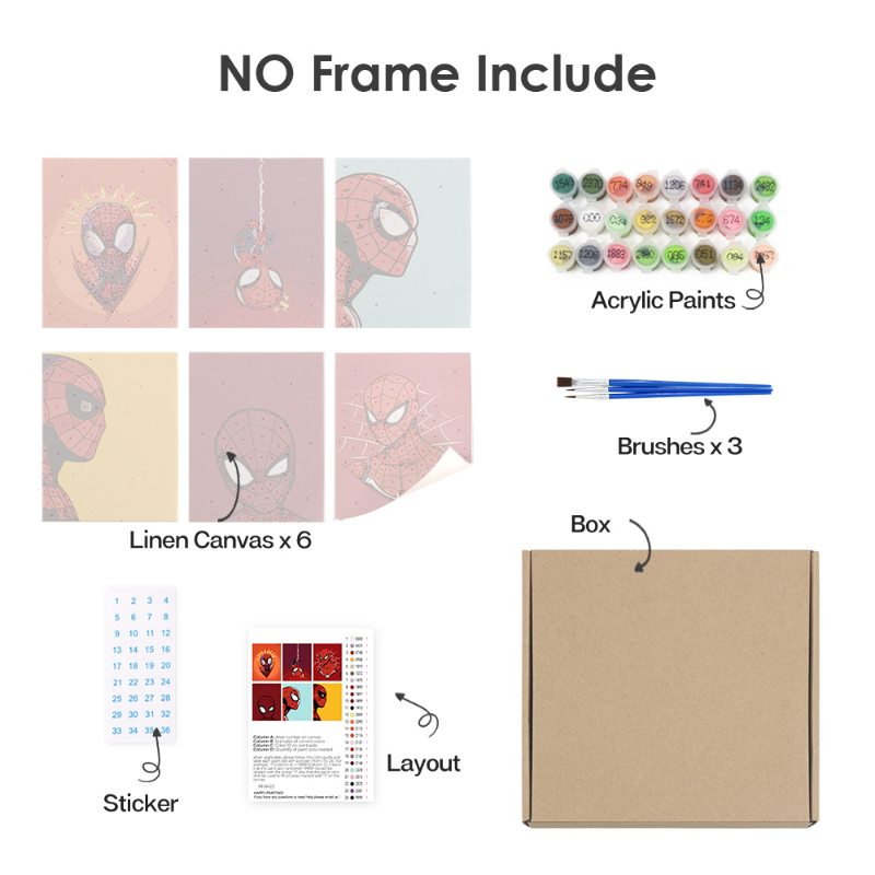 6 Mini Paintings - Superhero Set