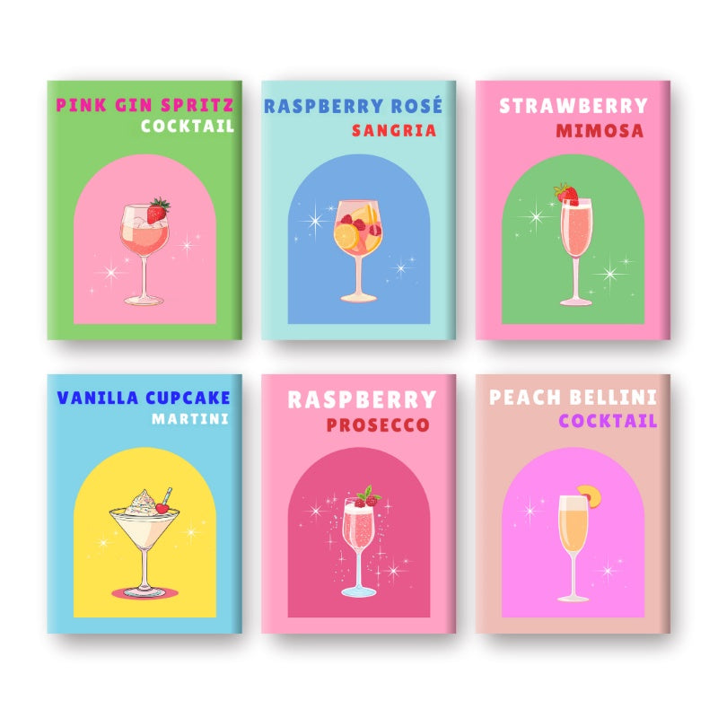 6 Mini Paintings - Sip & Sparkle Cocktail Set