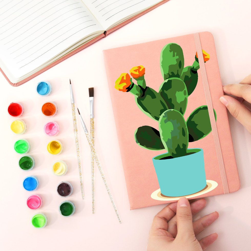 Paint by Number Notebook - Cactus | 2 Colors