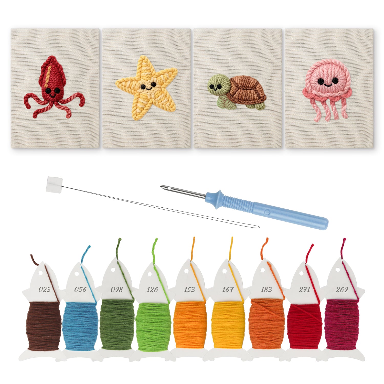 Sea Animals 1 | Mini Punch Needle Kit