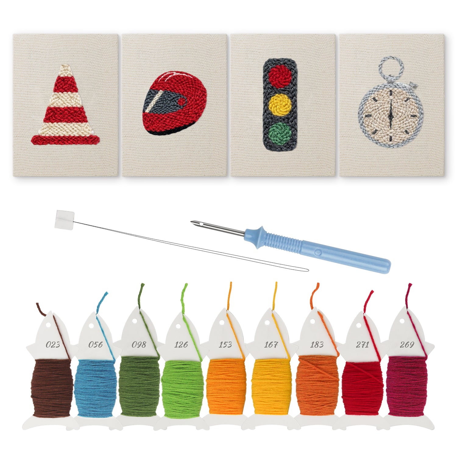 Traffic & Road Signs 1 | Mini Punch Needle Kit