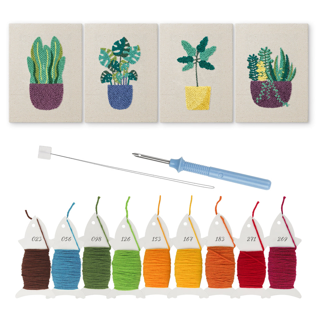 Potted Plants 12 | Mini Punch Needle Kit