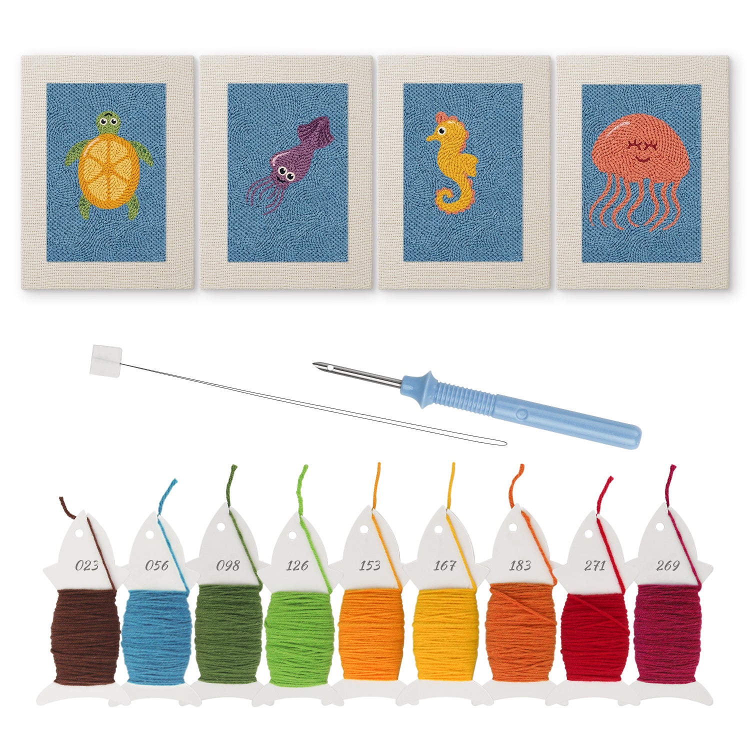 Sea Animals 9 | Mini Punch Needle Kit