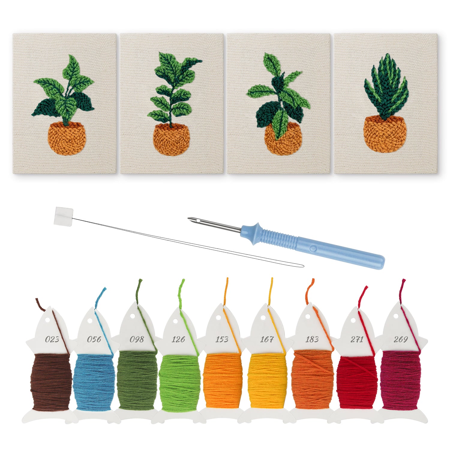 Potted Plants 3 | Mini Punch Needle Kit