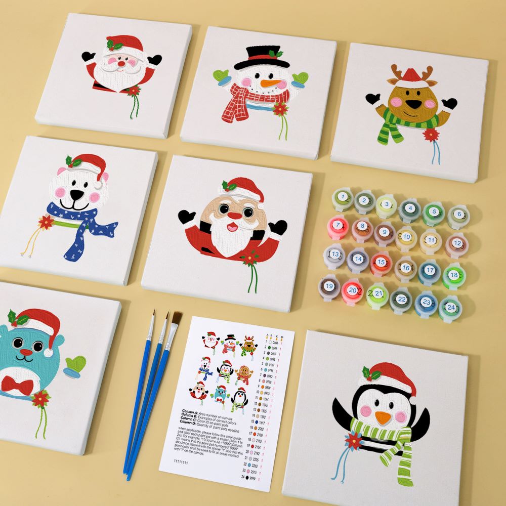 Paint by Number - 9 Mini Paintings | Christmas Set