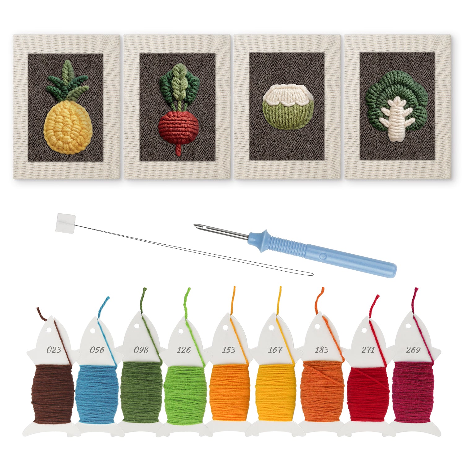 Fruits & Vegetables 18 | Mini Punch Needle Kit