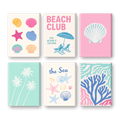 6 Mini Paintings - Beach Club Set