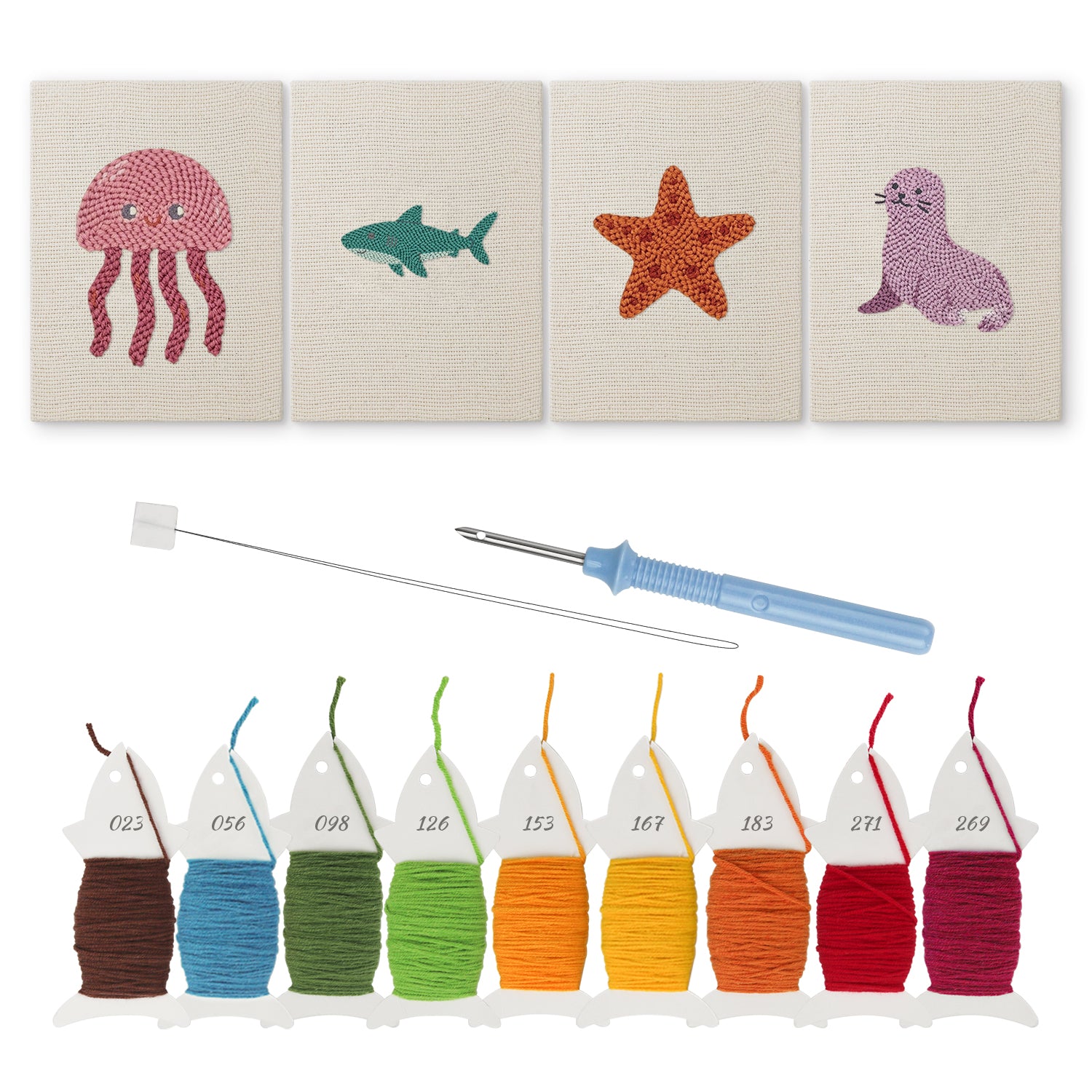 Sea Animals 8 | Mini Punch Needle Kit