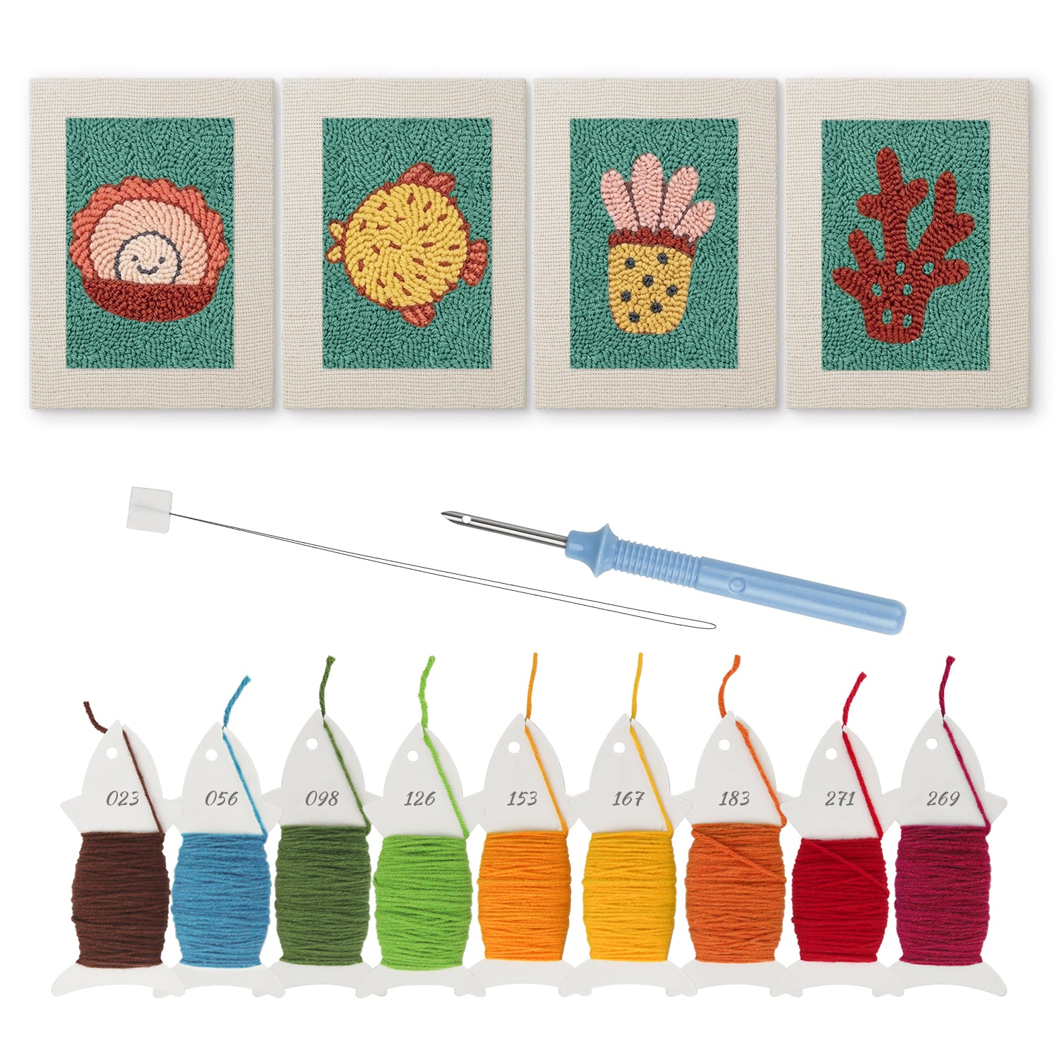 Sea Animals 10 | Mini Punch Needle Kit