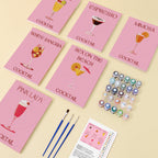 6 Mini Paintings - Pink Cocktail Set