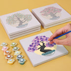 6 Mini Paintings - Colorful Trees Set