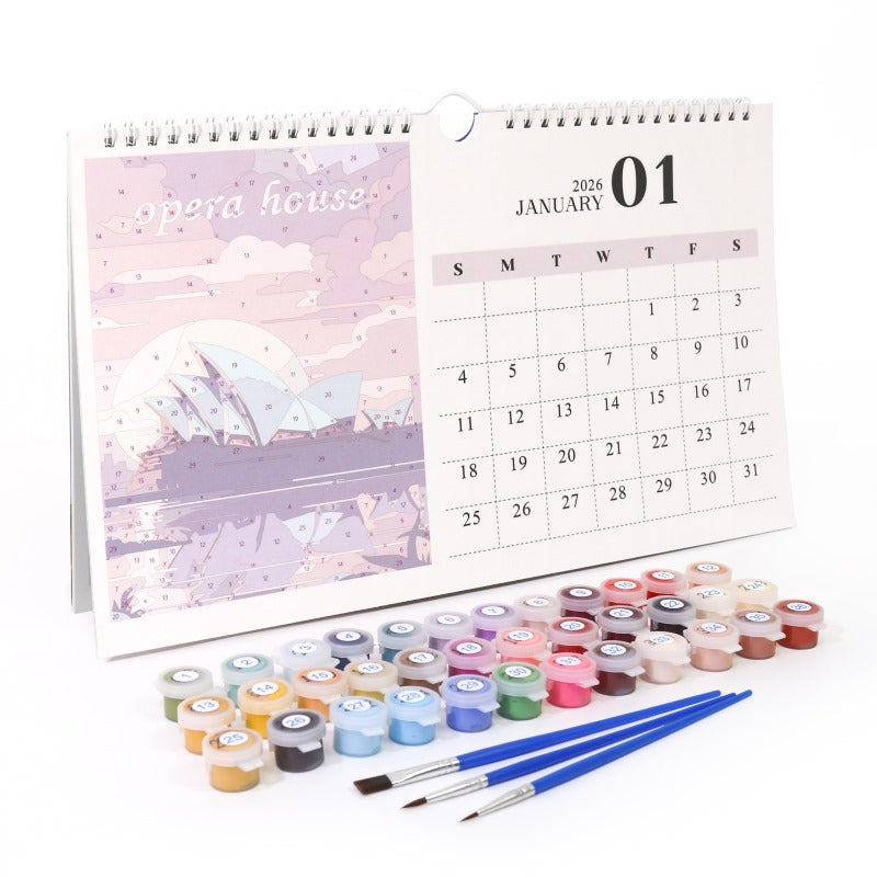 Paint by Numbers Calendar 2026 | Famous Landmarks Edition