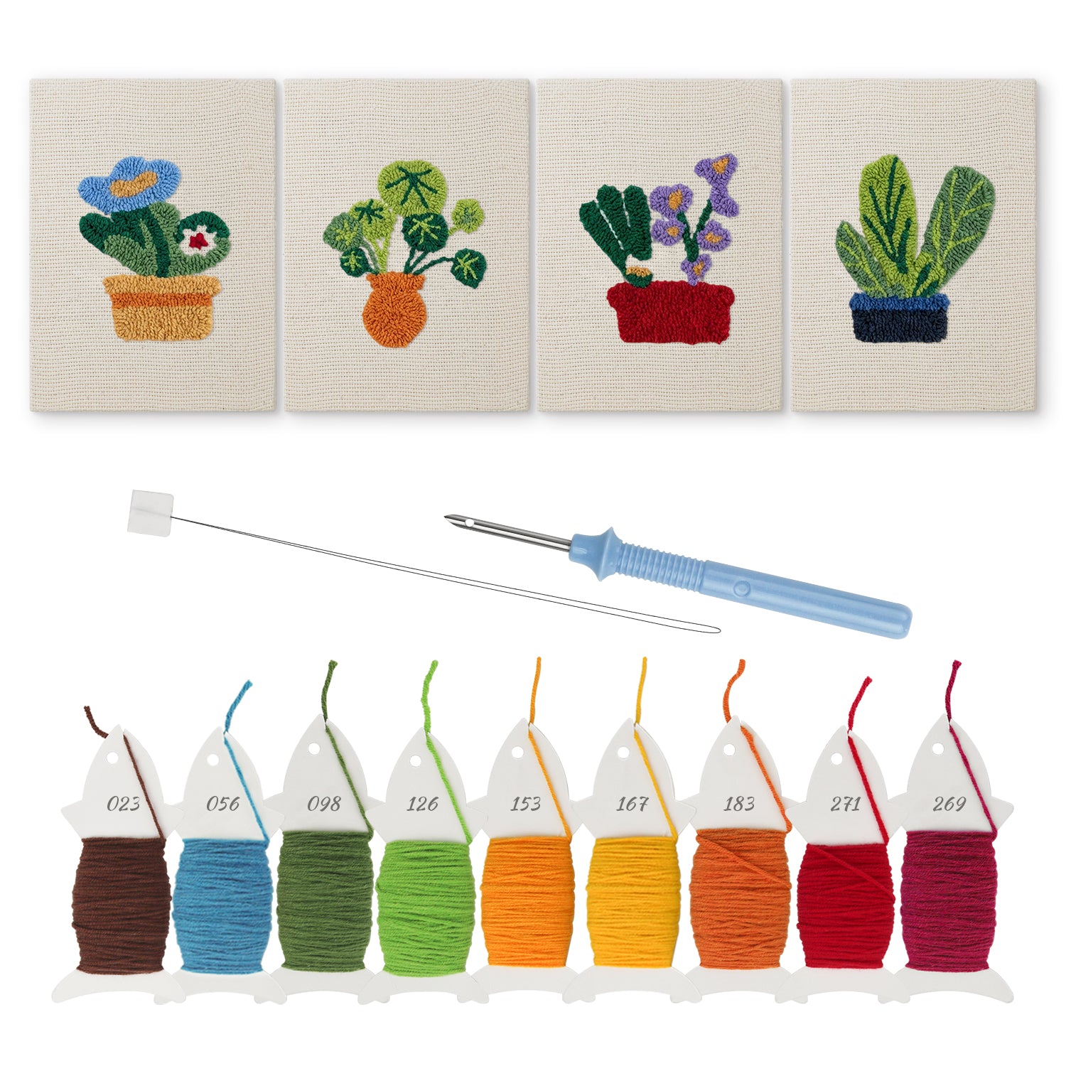 Potted Plants 1 | Mini Punch Needle Kit