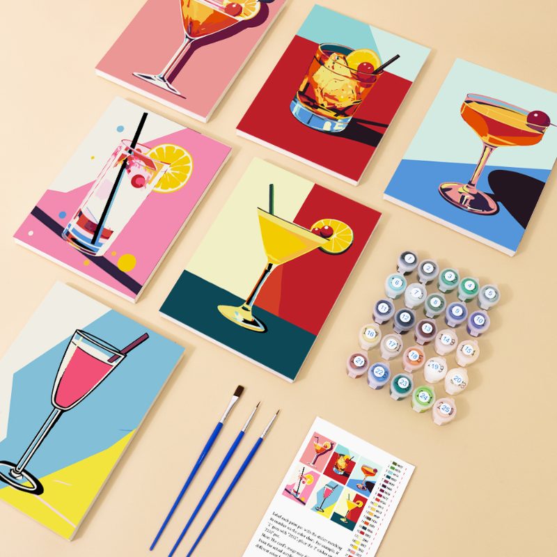 6 Mini Paintings - Classy Cocktail Set