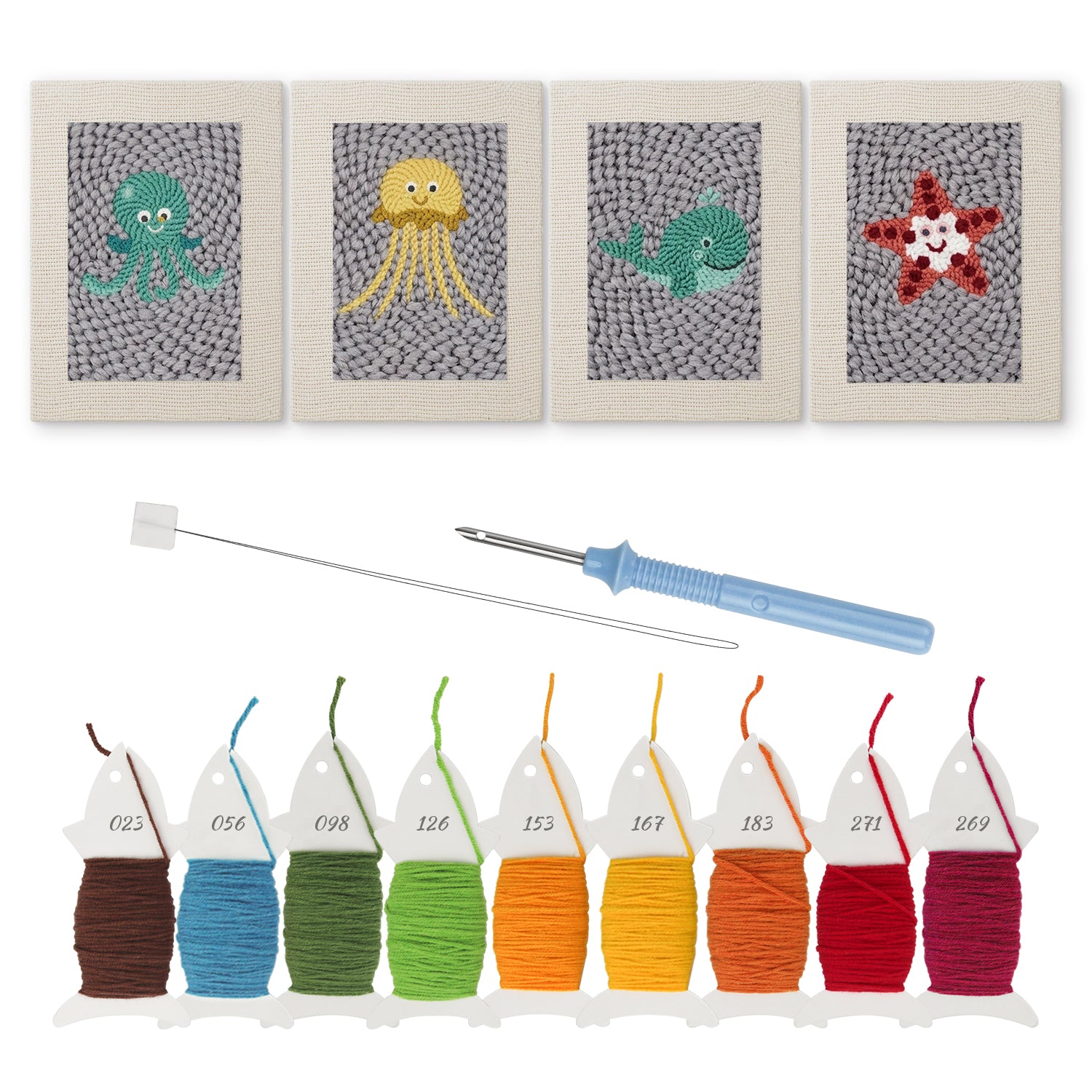 Sea Animals 11 | Mini Punch Needle Kit