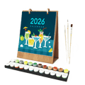 2026 Paint by Numbers desk Calendar | Deluxe Cocktail Edition