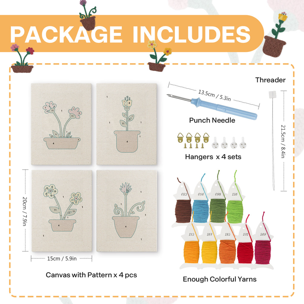 Floral Plants 2 | Mini Punch Needle Kit