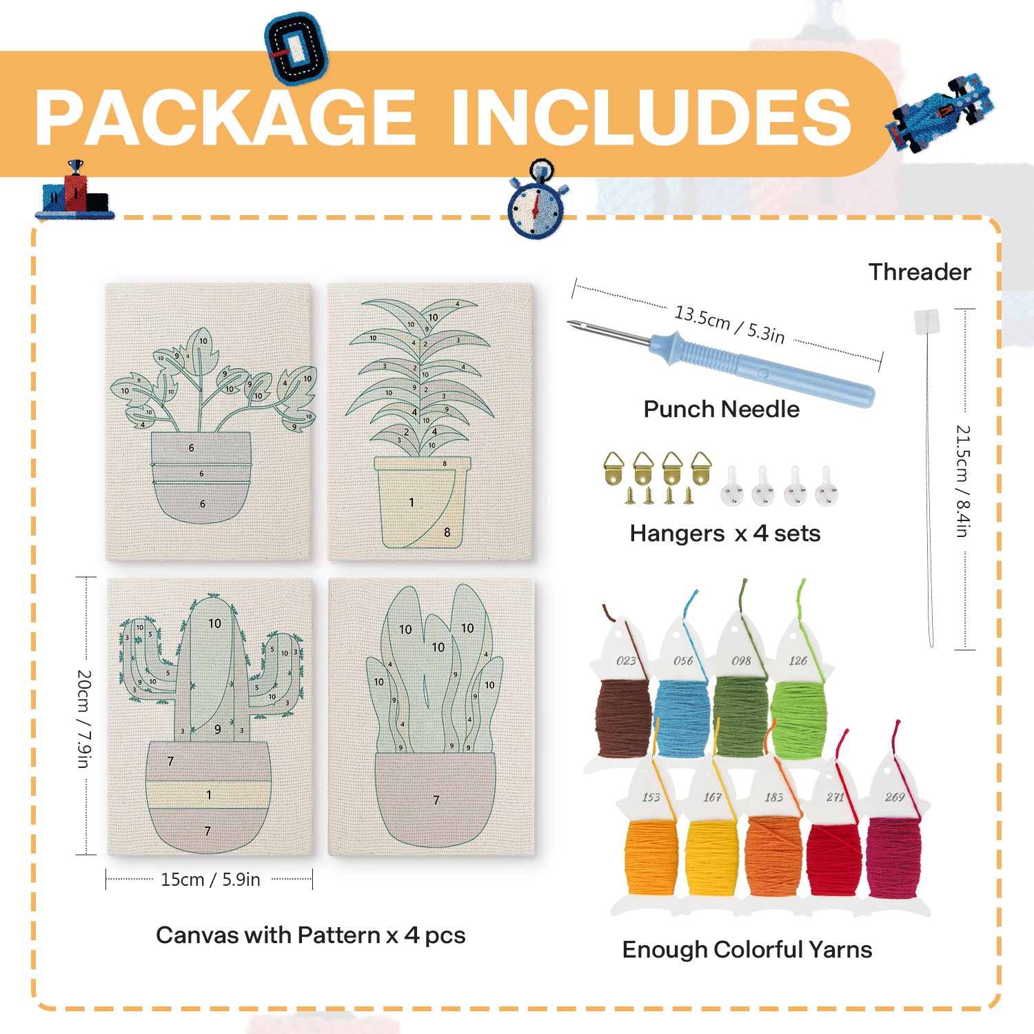 Potted Plants 11 | Mini Punch Needle Kit
