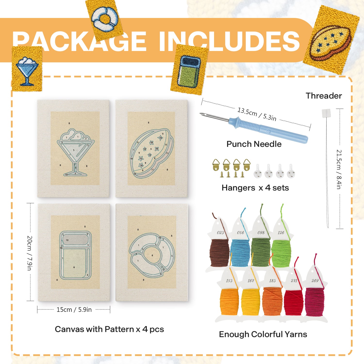 Snacks & Desserts 21 | Mini Punch Needle Kit