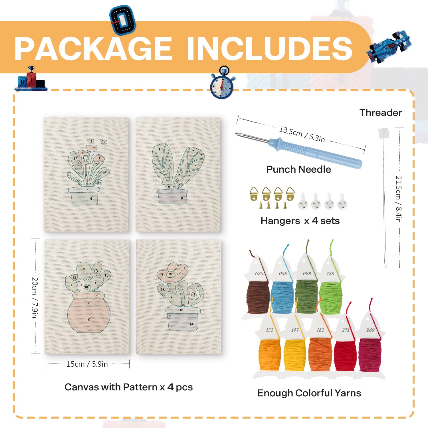 Potted Plants 7 | Mini Punch Needle Kit