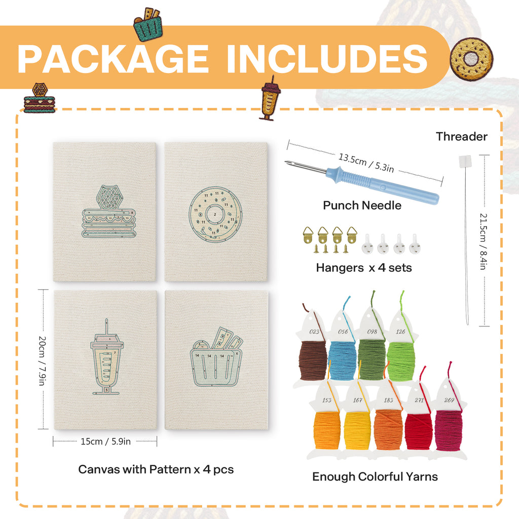 Snacks & Desserts 10 | Mini Punch Needle Kit