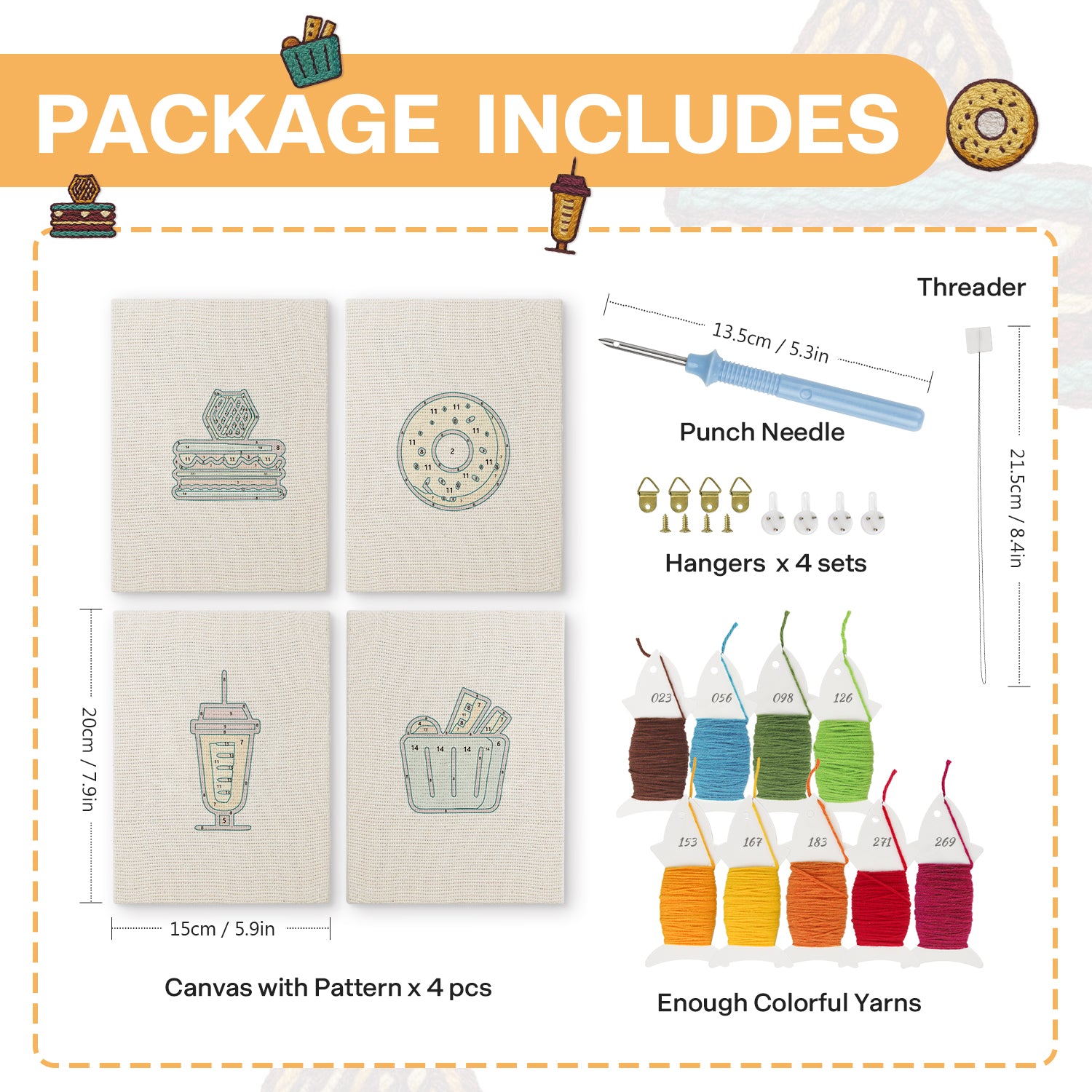 Snacks & Desserts 10 | Mini Punch Needle Kit