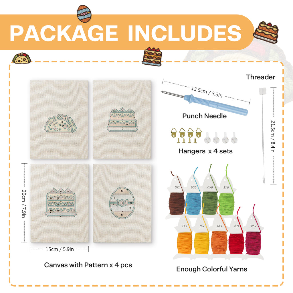 Snacks & Desserts 11 | Mini Punch Needle Kit